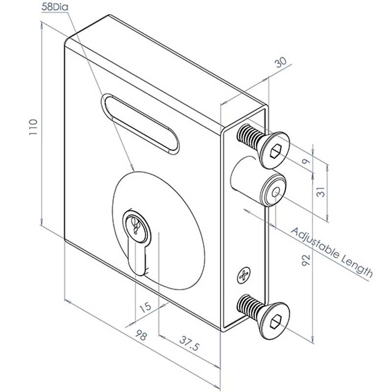 Gatemaster Select Pro Bolt on Deadlock Gate Lock (SBD) | GATEMASTER