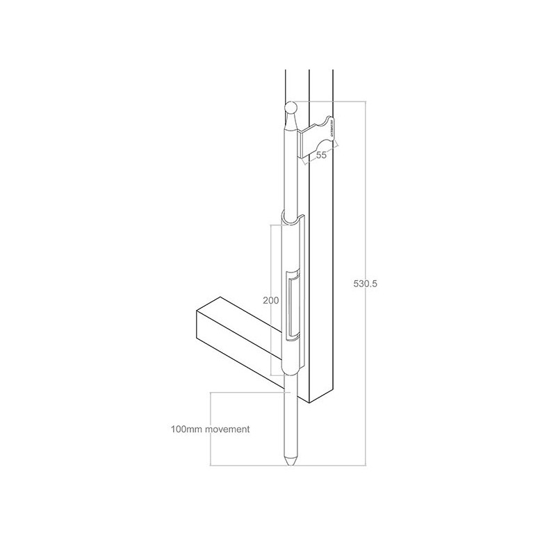 GATEMASTER AUTO-LOCKING DROP BOLT ADB