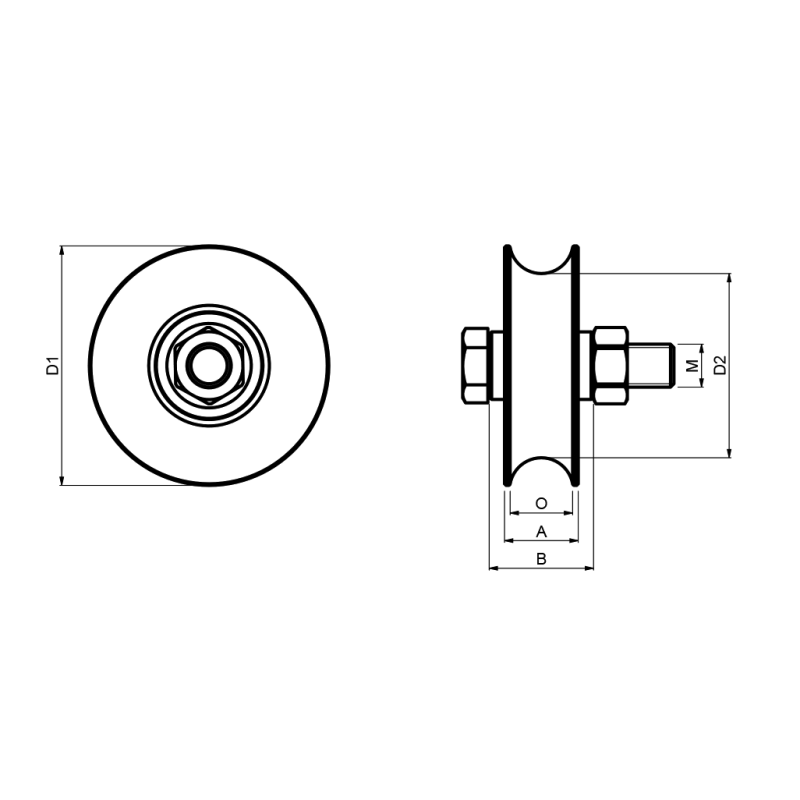 CAIS WO 1228 B2 SLIDING GATE WHEEL Wheel | CAIS HARDWARE