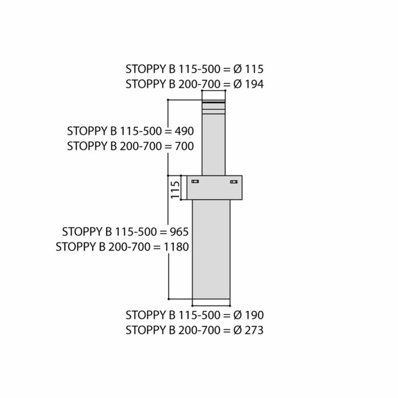 STOPPY B 700L STAINLESS STEEL AUTOMATIC RISING BOLLARD | BFT