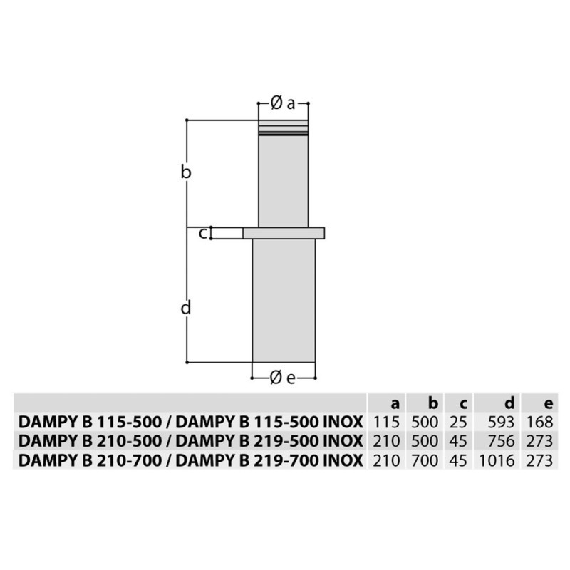 BFT DAMPY B 500 X 115 MANUAL GAS BOLLARD