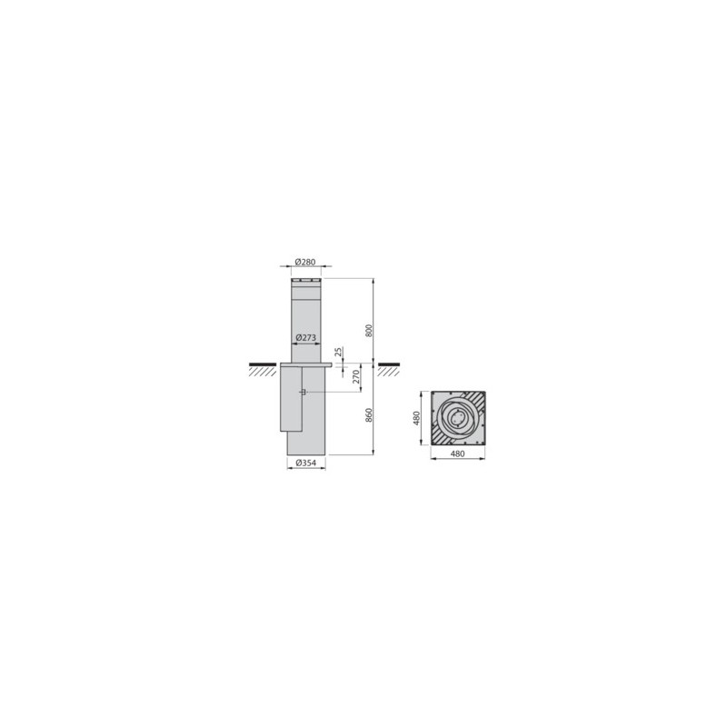 BFT PILLAR B 800-10L STAINLESS STEEL HYDRAULIC BOLLARD
