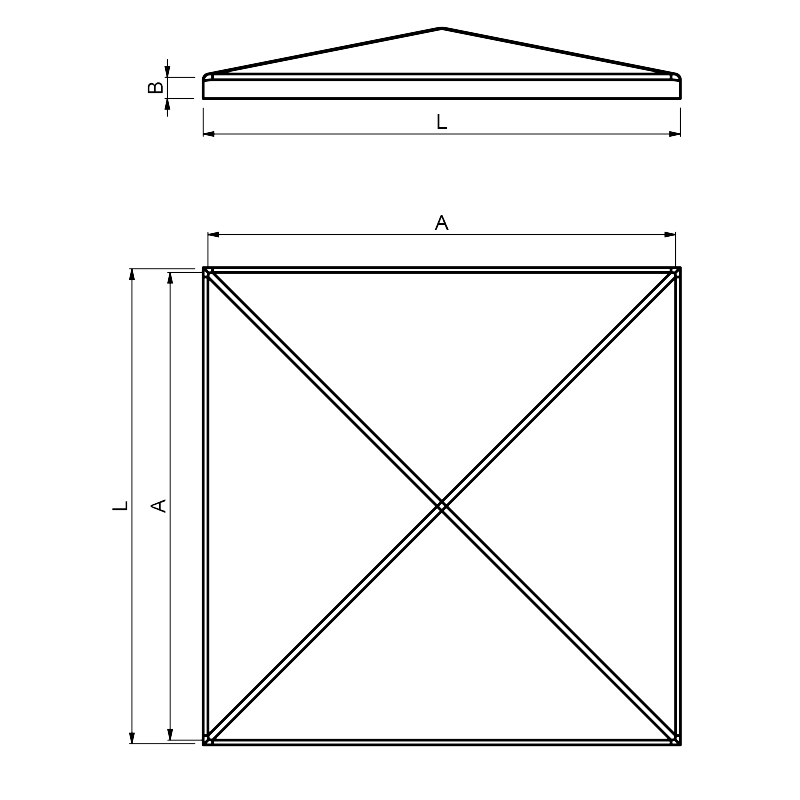 CAIS ROOF 4S POST CAP SIZE DIAGRAM