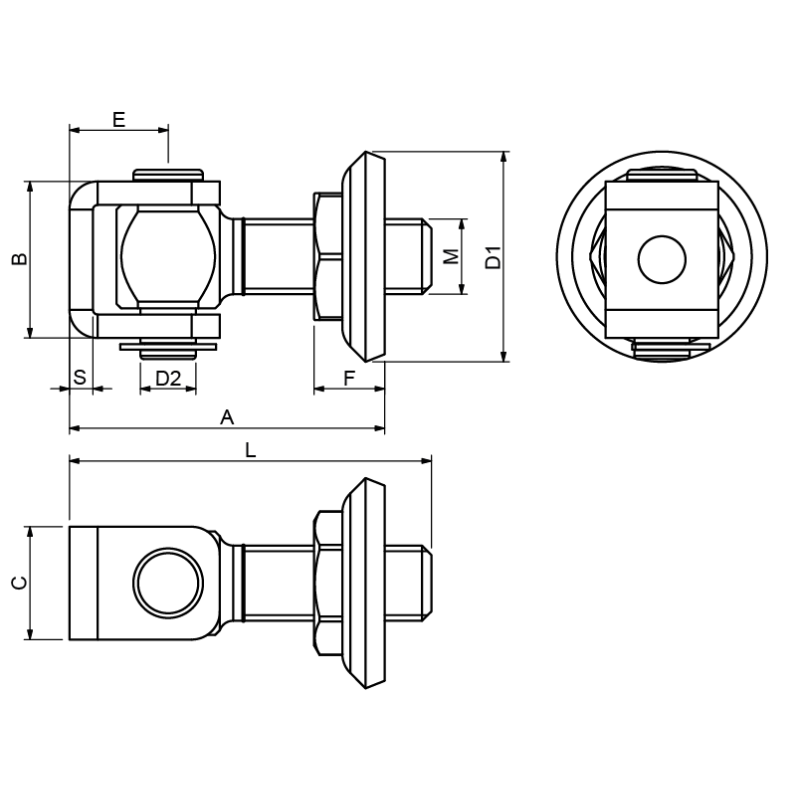 CAIS HN 16 GATE HINGE (M16) for steel posts