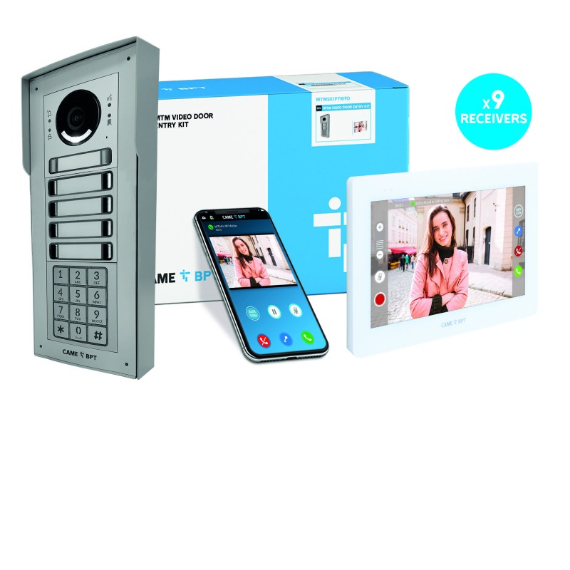 Bpt MTM Surface Mount 1 Call Button with Keypad to 7-Inch White XTS Monitor (IP Video Intercom Kit)