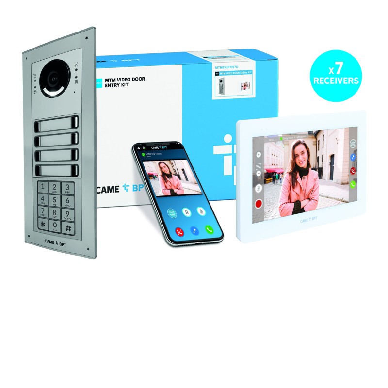 Bpt MTM Flush Mount with Keypad to 7-Inch White XTS Monitor (IP Video Intercom Kit)