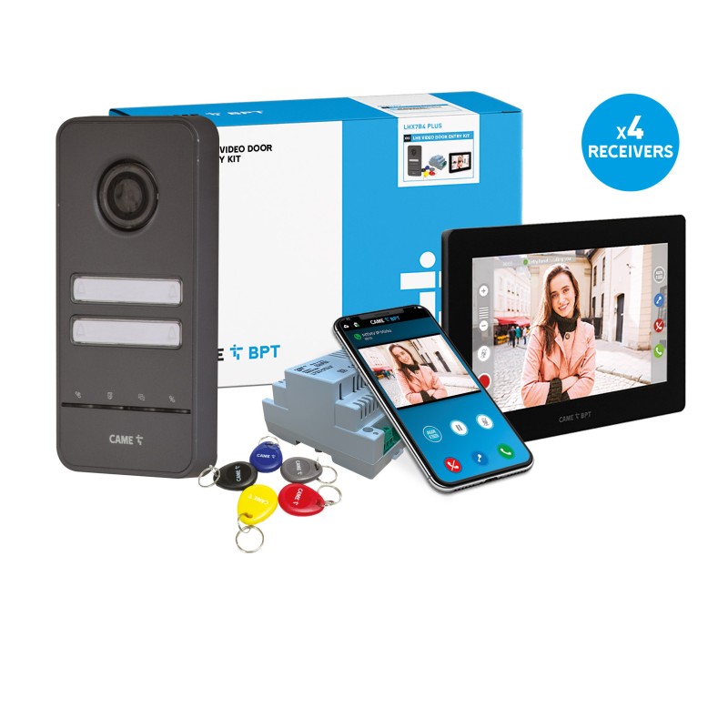 BPT LHS PLUS to XTS Black 7 Inch Video Intercom Kits 1 to 4 buttons LHX7B_PLUS
