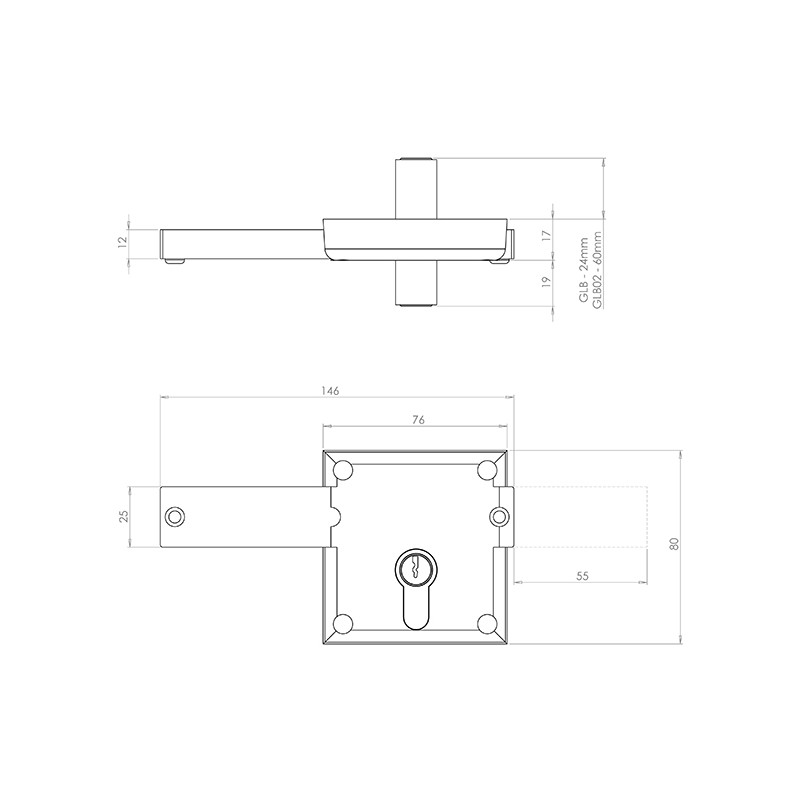 Gatemaster Black Locking Bolt (GLBB)