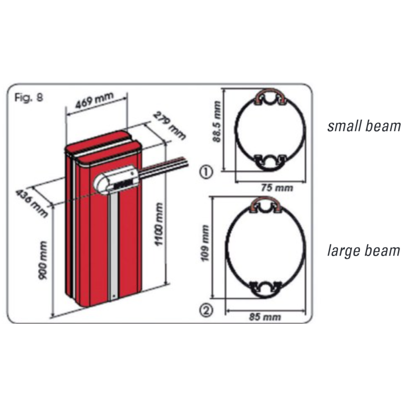 5.3m Beam S for FAAC B680 -  Barrier Boom 428044 | FAAC