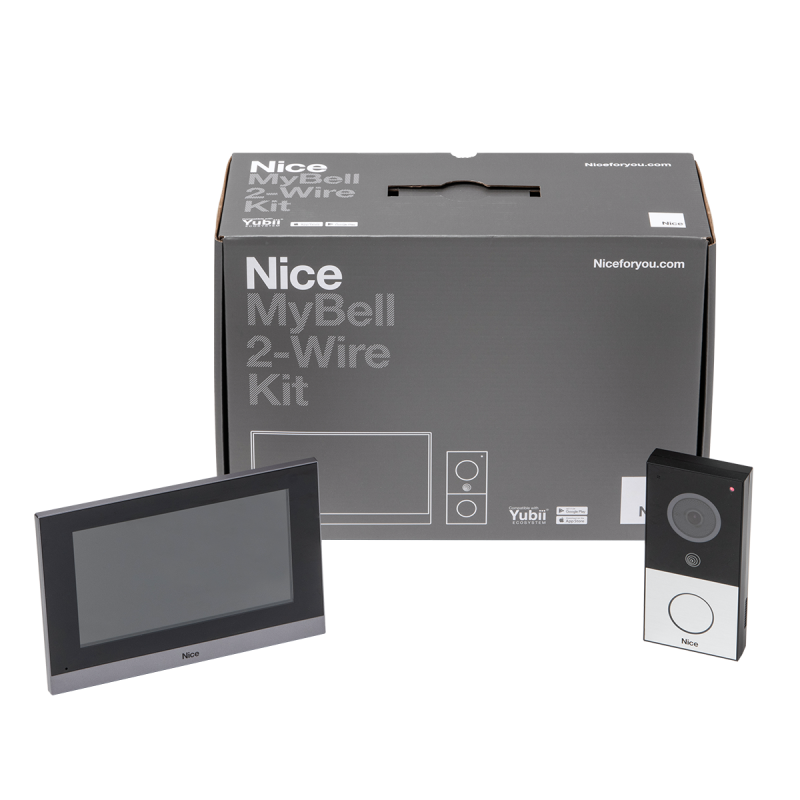Nice MyBell 2-Wire Intercom Kit – 1-Button Outdoor Station & 7" Indoor Monitor (MB2-WKIT)