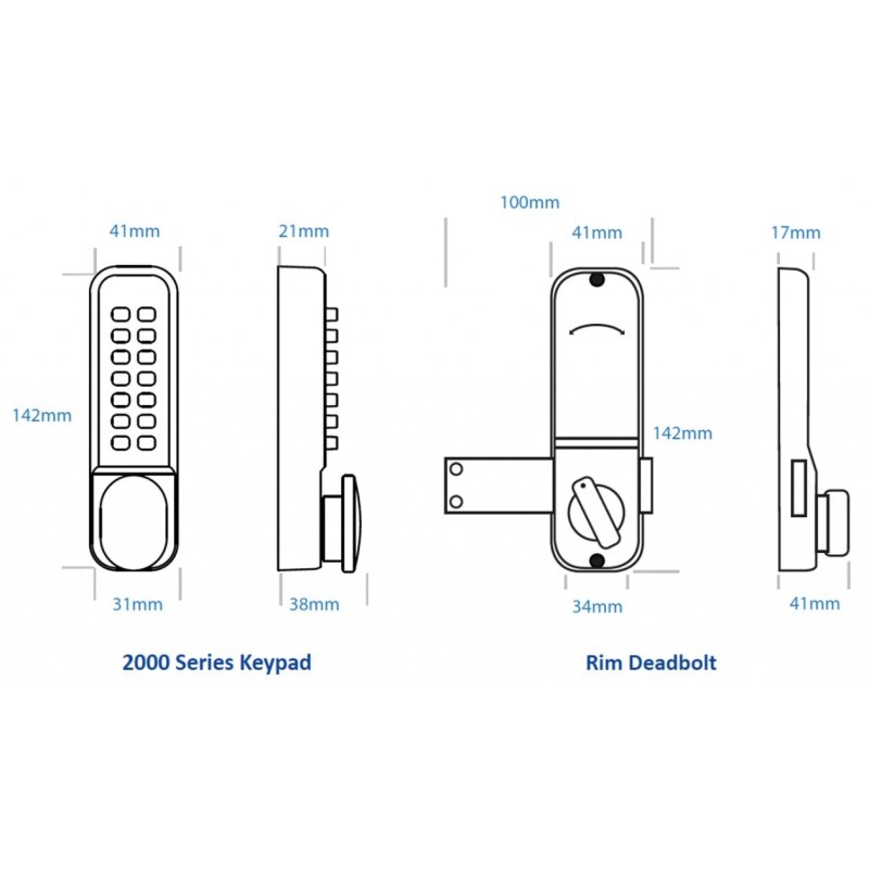 Borg BL2005 ECP - Single Sided Code Lock With Rim Deadbolt | BORG