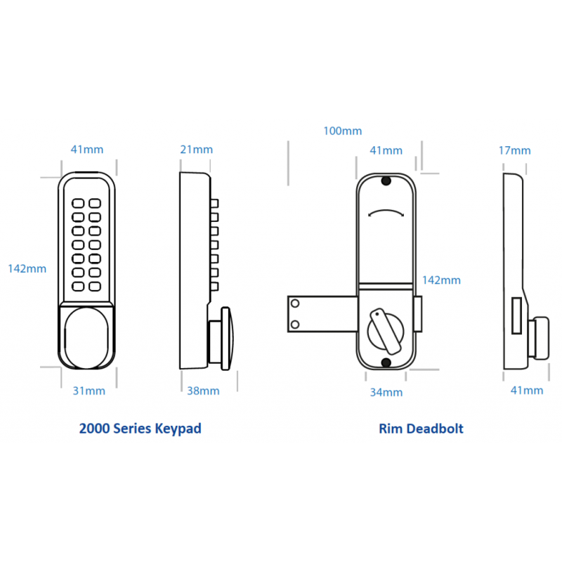 BORG BL2605ECP Marine Grade Keypad Rim Deadbolt | BORG