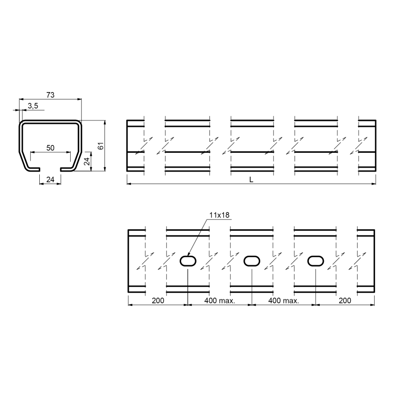 CAIS STAGE SZ6 CANTILEVER GATE TRACK Drawing