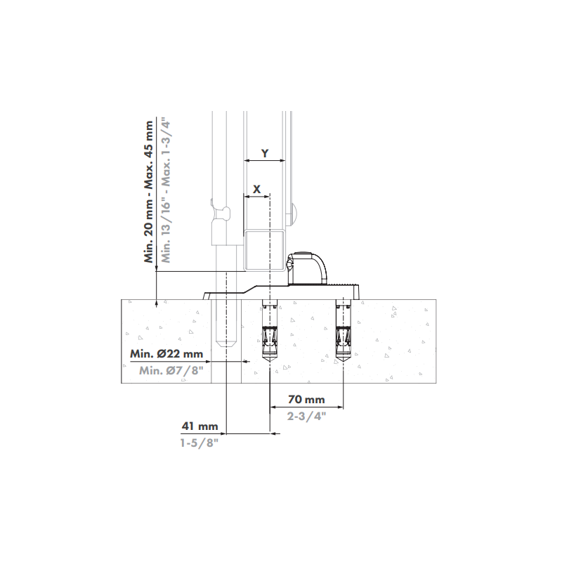 Locinox Electradrop Adjustable Ground Stop for Gates (SABO)