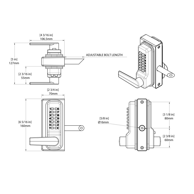Gatemaster Superlock Digital Single Sided Delta Handles (BDGSD)