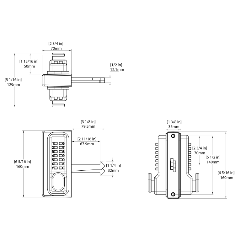 Gatemaster Superlock Double Sided Digital Combination Sliding Gate Lock (SGLD)